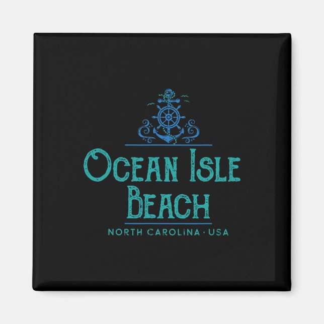Ocean Isle Beach North Carolina Nautical Design  Magnet (Front)