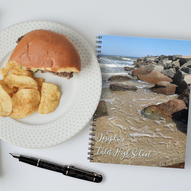 Ocean Jetty Rocks Personalized Notebook (Creator Uploaded)