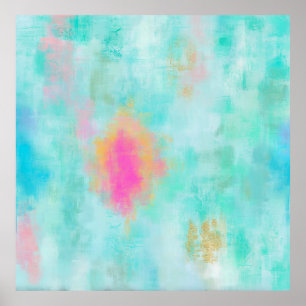 Ocean Joyride - Blue Turquoise Abstract Art Poster