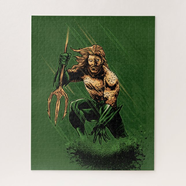 Ocean King Trident Warrior Dynamic Comic Art Jigsaw Puzzle (Vertical)