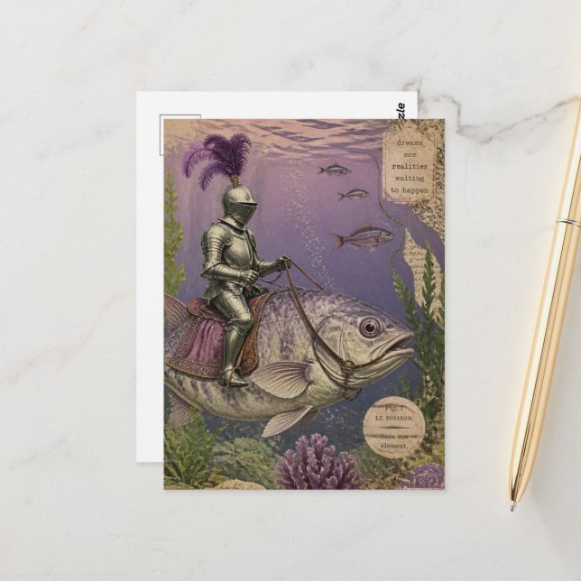 Ocean Knight Fantasy Postcard (Front/Back In Situ)