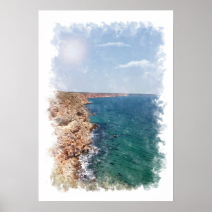 Ocean Landscape - Watercolor Poster