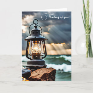 Ocean Lantern In Storm Card
