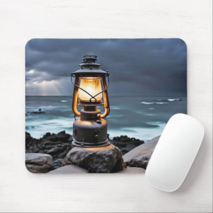 Ocean Lantern On Rocks Mouse Mat