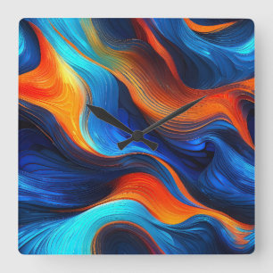 Ocean Lava "Oceanforge" Square Wall Clock
