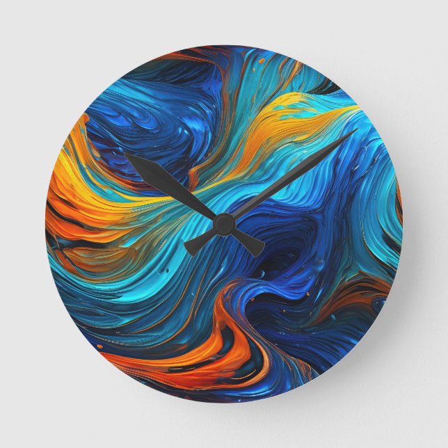 Ocean Lava "Tempestial"  Round Clock (Front)