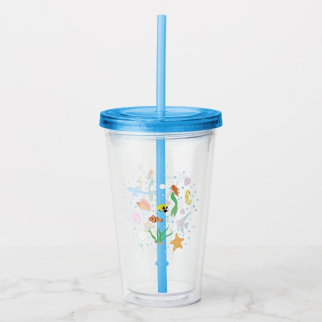 Ocean Life Acrylic Tumbler (Front)