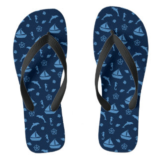 ocean life adult flip flops