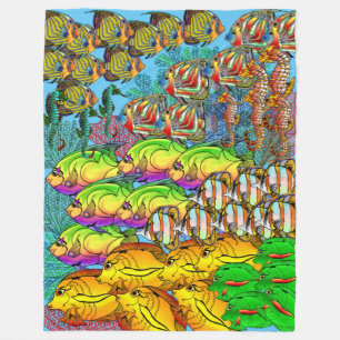 Ocean Life Custom Fleece Blanket