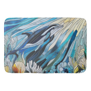 Ocean Life - Digital Art Mosaic Bath Mat