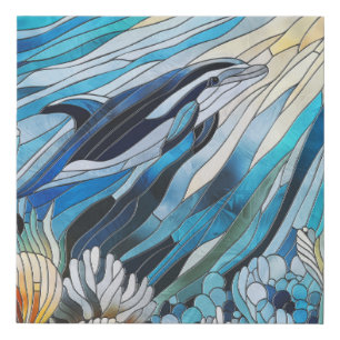 Ocean Life - Digital Art Mosaic Faux Canvas Print