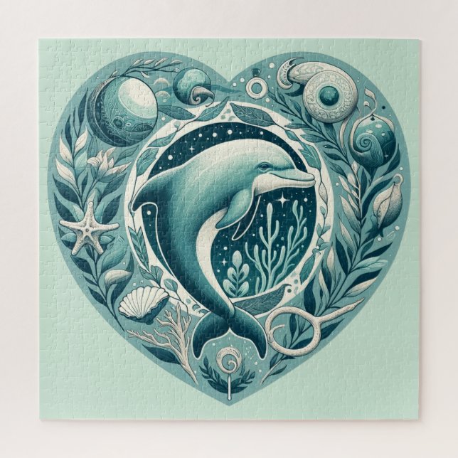 Ocean Life Dolphin                                 Jigsaw Puzzle (Vertical)