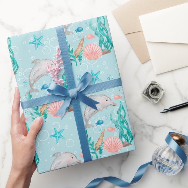 Ocean Life Dolphin Wrapping Paper (Gifting)