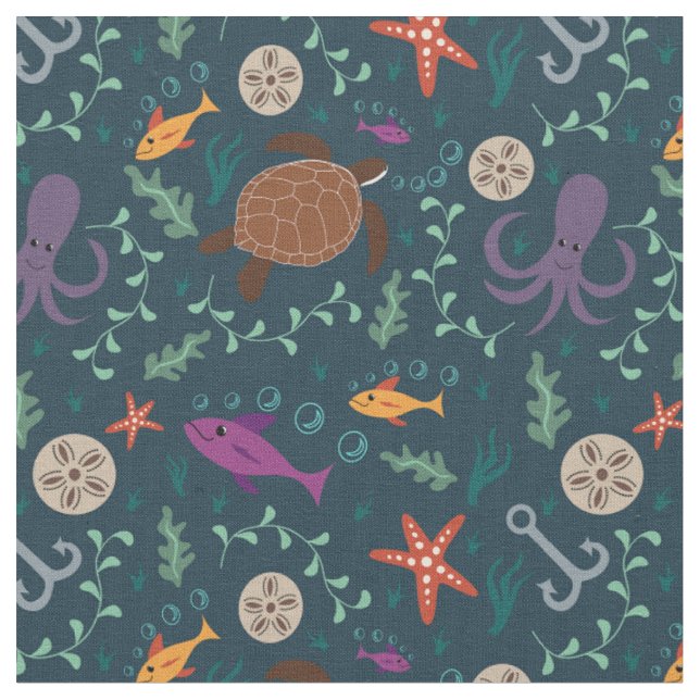 Ocean Life Fabric (Close Up)