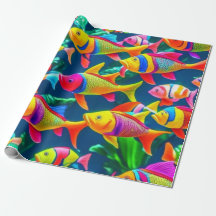 Ocean life fish corals summer vibes Wrapping Paper