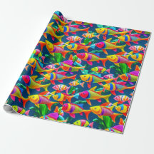 Ocean life fish corals summer vibes Wrapping Paper