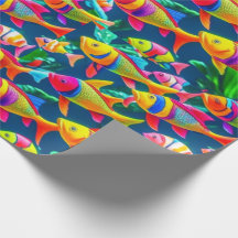 Ocean life fish corals summer vibes Wrapping Paper
