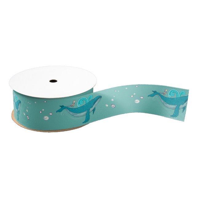 Ocean Life Gift Wrapping Ribbon Grosgrain Ribbon (Spool)