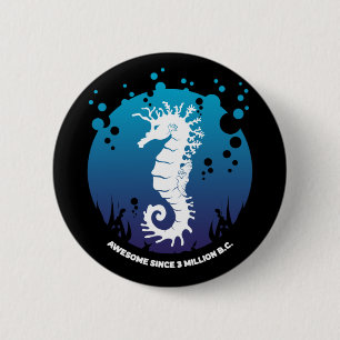 Ocean Life Graphic Design - Seahorses 6 Cm Round Badge