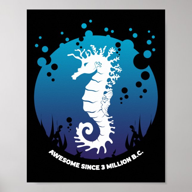 Ocean Life Graphic Design - Seahorses Poster (Front)