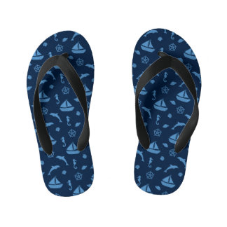 ocean life kids flip flops