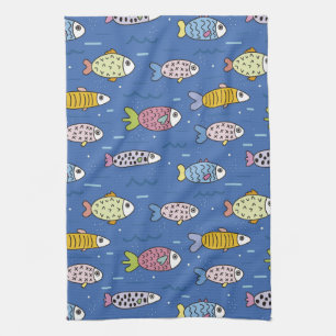ocean life kitchen towel