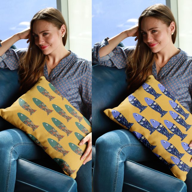 Ocean life, Lake house, gone fishing Decorative Cushion (Creator Uploaded)