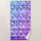 Ocean Life Manta Ray Monogram Beach Towel