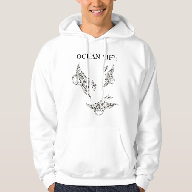 OCEAN LIFE manta-rays Hoodie (Front)