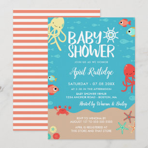 Ocean Life Nautical Baby Shower Invitation