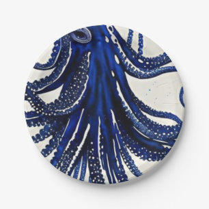 Ocean life octopus paper plate