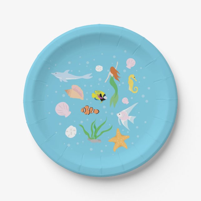 Ocean Life Paper Plate (Front)