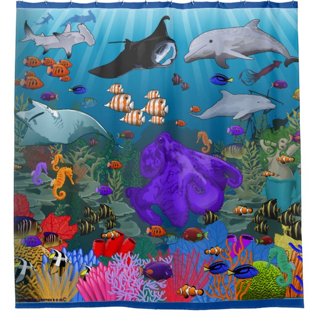 Ocean Life Shower Curtain (Front)