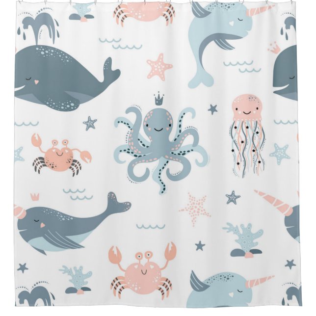 Ocean Life Under The Sea Shower Curtain (Front)