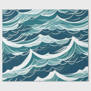 Ocean life waves summer vibes Wrapping Paper