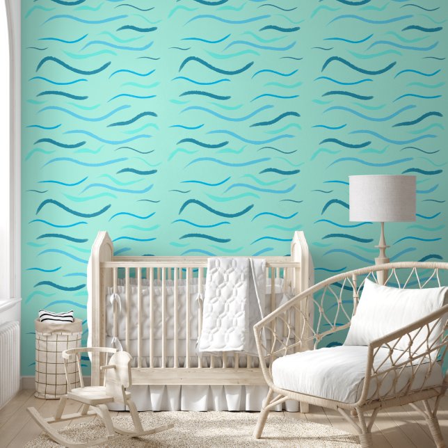 Ocean light blue waves wallpaper (Kids)