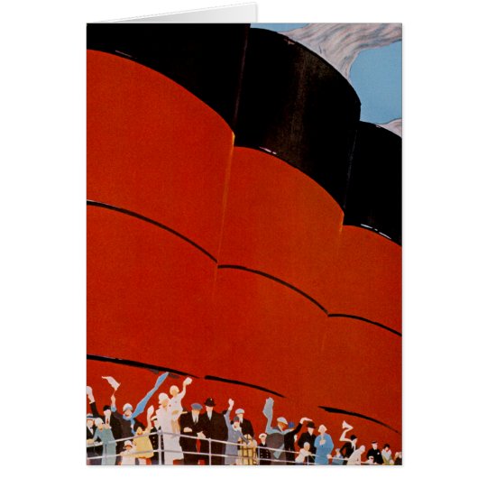 Ocean Liner Bon Voyage Card