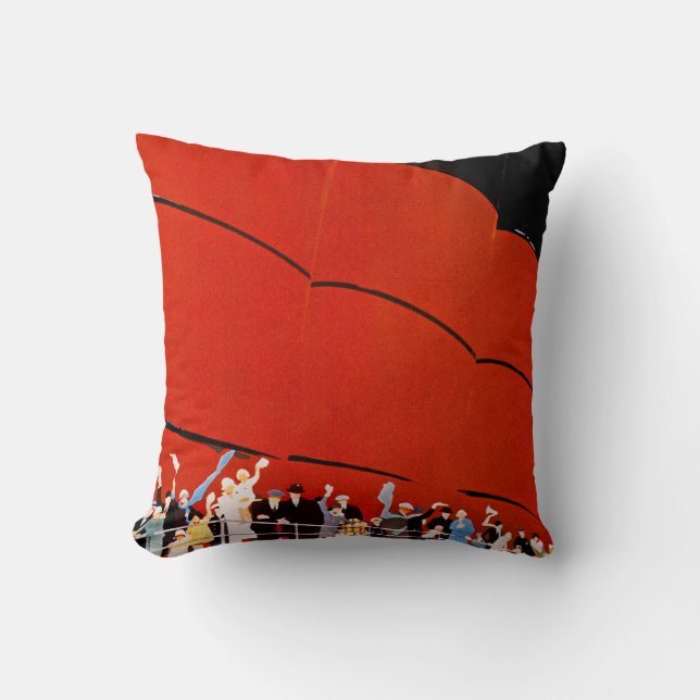 Ocean Liner Bon Voyage Cushion (Front)