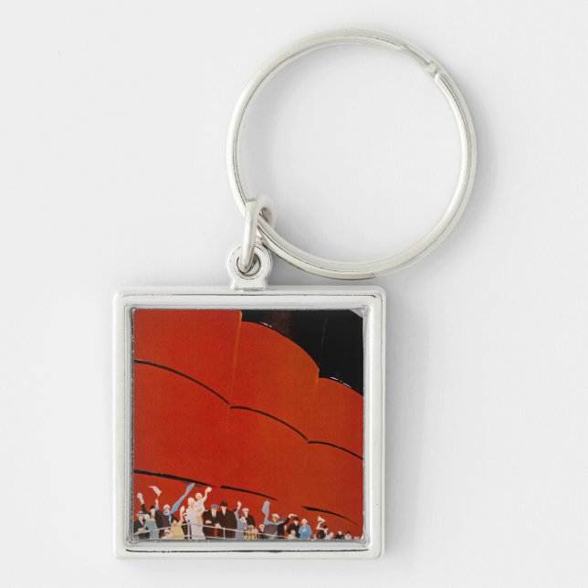 Ocean Liner Bon Voyage Key Ring (Front)