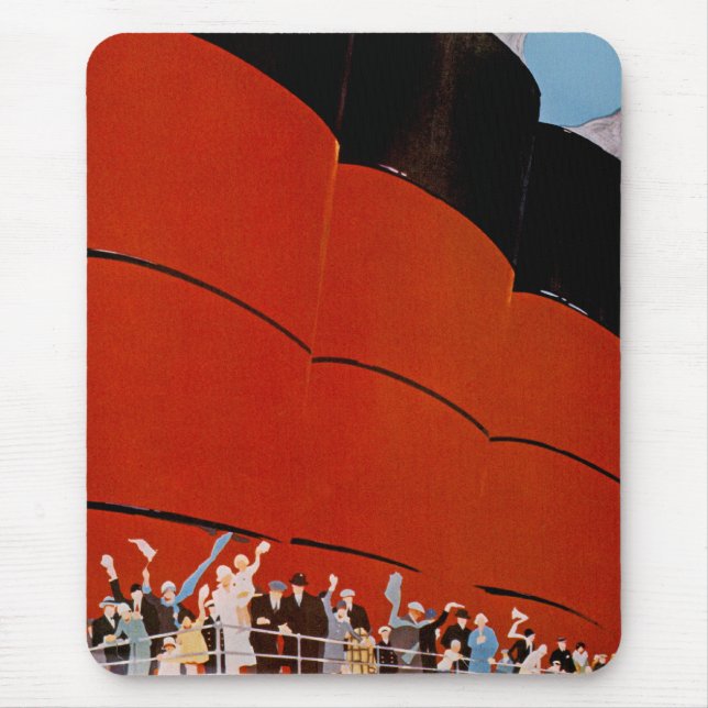Ocean Liner Bon Voyage Mouse Mat (Front)