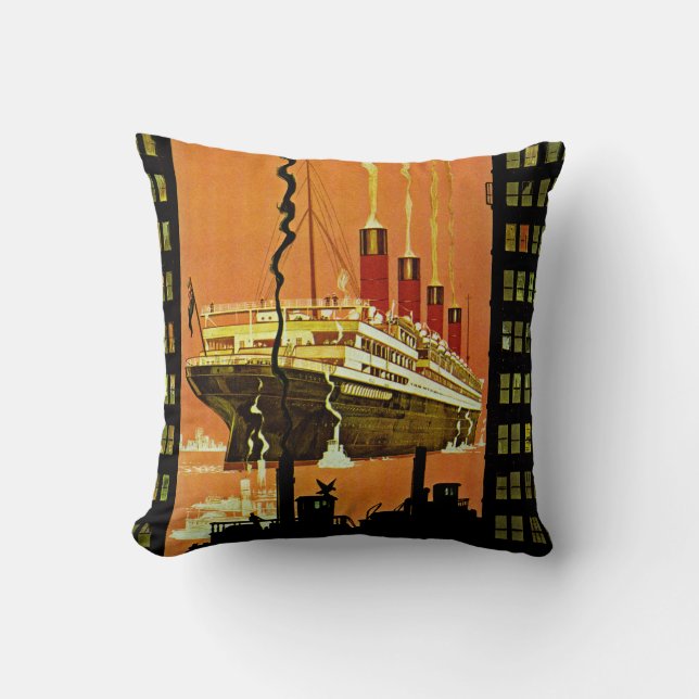 Ocean Liner Departure Cushion (Front)