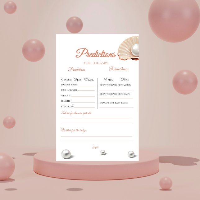 Ocean little pearl baby shower Predictions Game (Creator Uploaded)