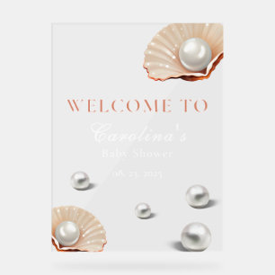 ocean little pearl Under sea baby shower welcome Acrylic Sign