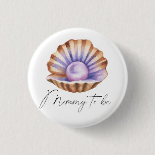 Ocean Little Pearl Under The Sea Baby Shower 3 Cm Round Badge