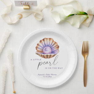 Ocean Little Pearl Under The Sea Baby Shower Paper Plate