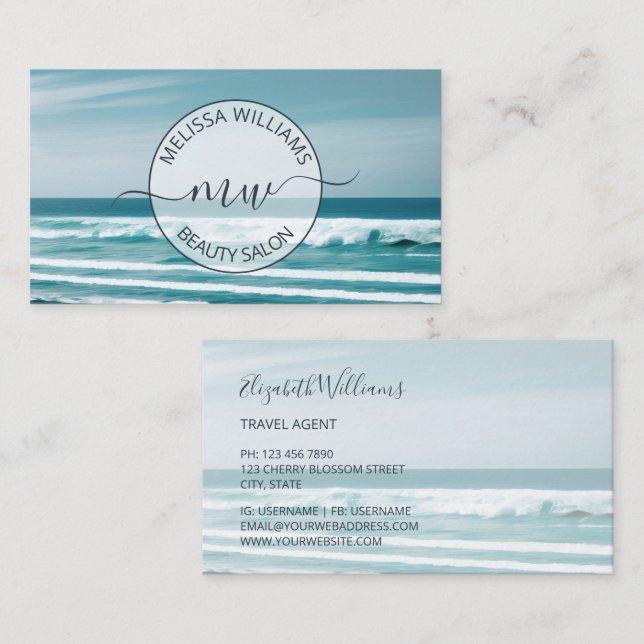 Ocean  Logo Business Card (Front/Back)