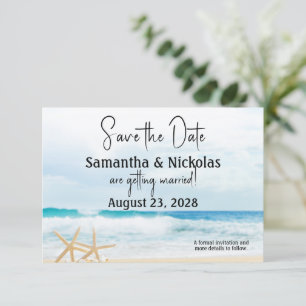 Ocean Love Beach Wedding  Save The Date