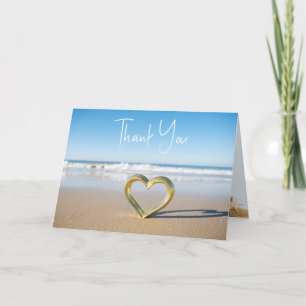 Ocean Love Beach Wedding Thank You Card