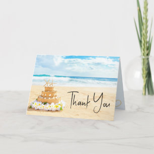 Ocean Love Beach Wedding Waves Thank You Card