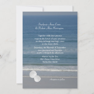 Ocean Love, Sand Dollar Wedding Invitation